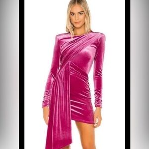 Michael Costello Pink Velvet Dress